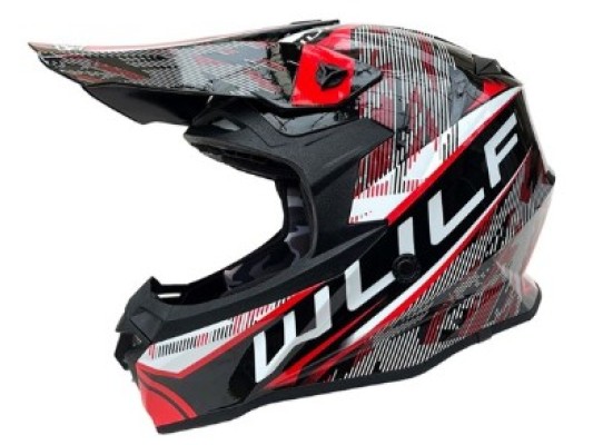 Astrel Wulf Adult Moto-X Helmet Red