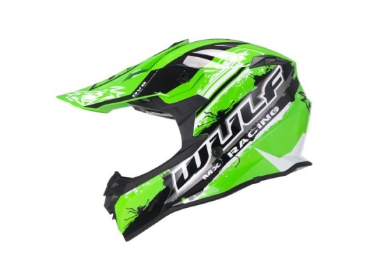 Adult Off Road Pro Moto-X Helmet WULF GREEN