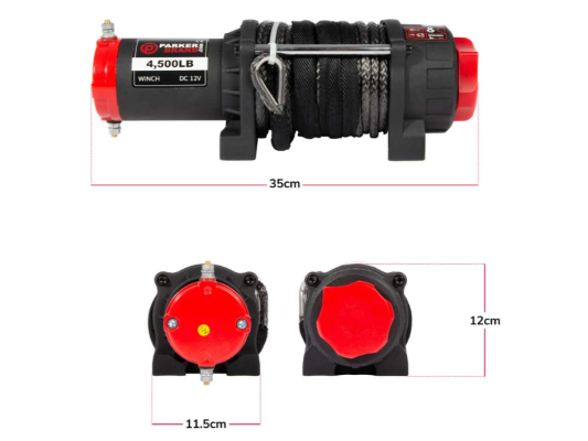Parker 4500lb Winch (Synthetic Rope)