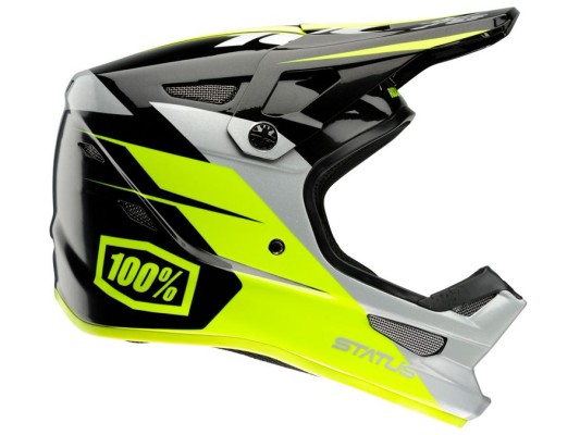 100% Status Helmet - Falta Charcoal Black & Yellow