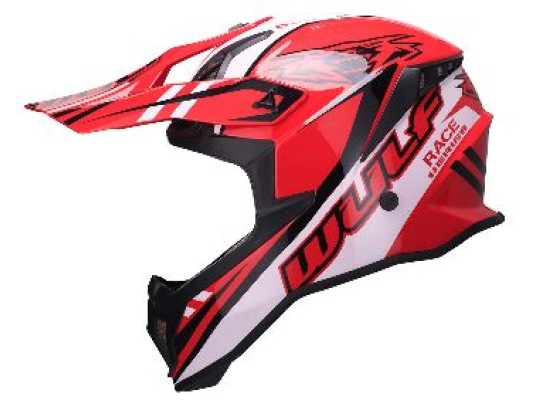 Wulf Adult - Race Series Moto-X Helmet RED