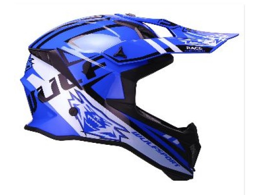 Wulf Adult - Race Series Moto-X Helmet BLUE