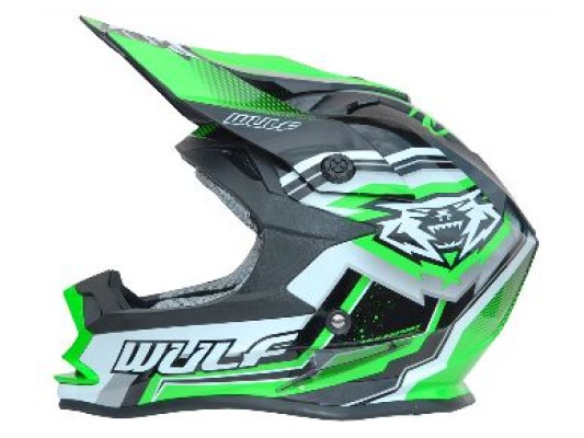 Junior Vantage Moto-X Helmet WULF GREEN