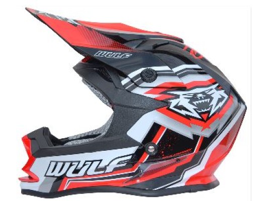 Junior Vantage Moto-X Helmet WULF Red