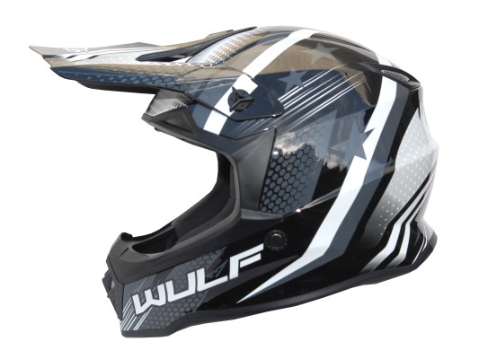 Junior Iconic Moto-X Helmet WULF Black