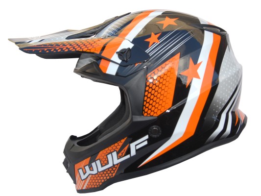 Adult Iconic Moto-X Helmet WULF Orange