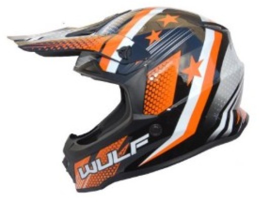 Junior Iconic Moto-X Helmet WULF Orange