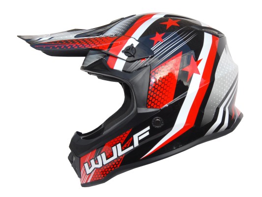 Junior Iconic Moto-X Helmet WULF RED