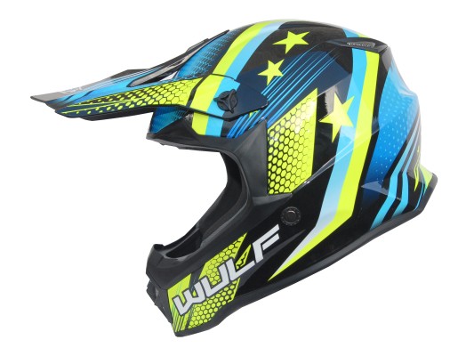 Junior Iconic Moto-X Helmet WULF Yellow